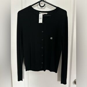 Ann Taylor LOFT Button down, Black Cardigan NWT
